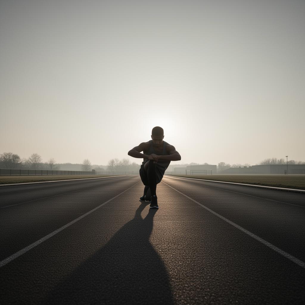 Athlete in performance training on track