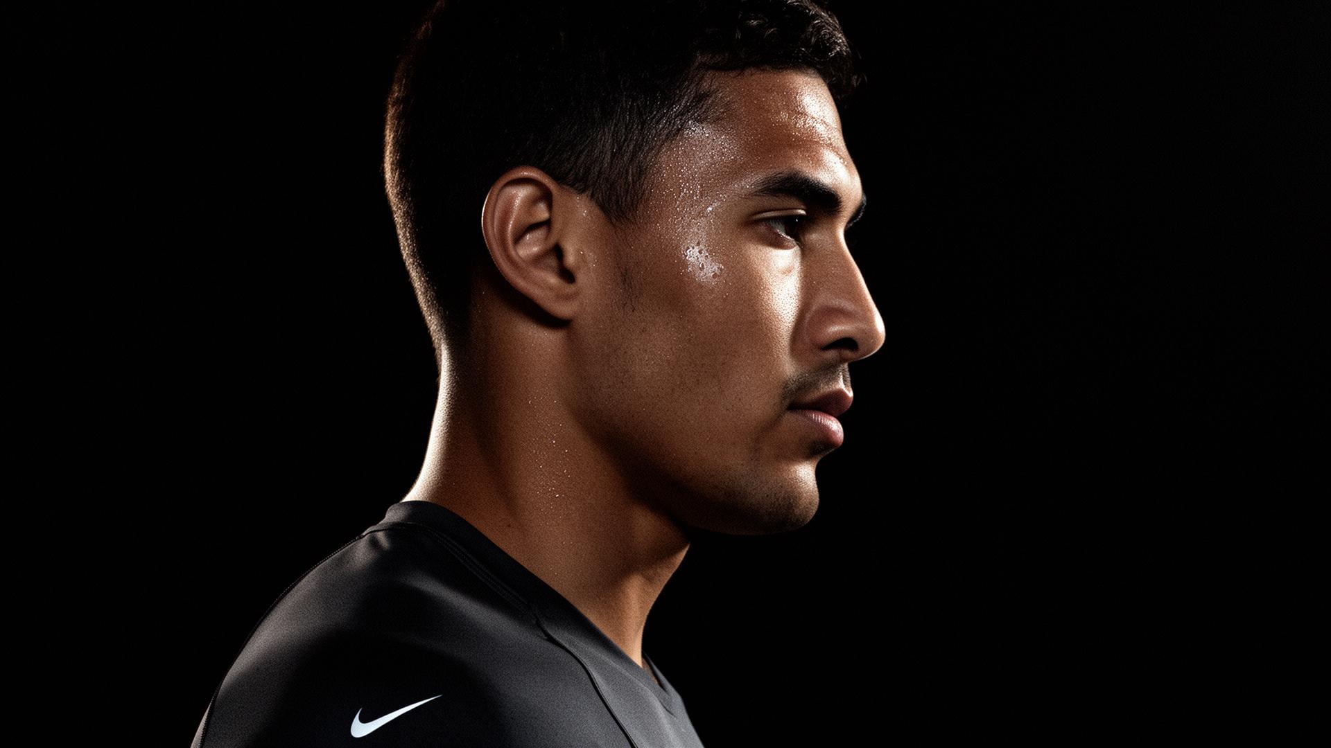 Elite athlete in cinematic profile